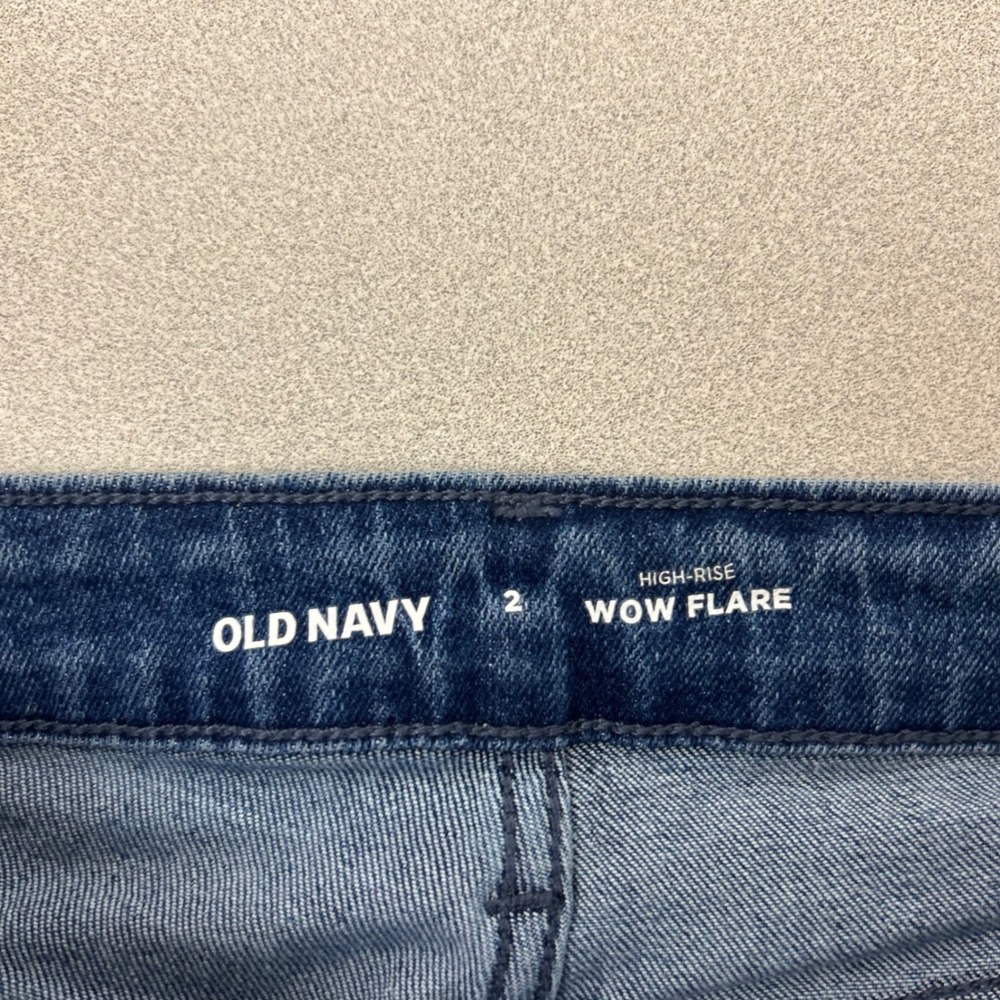 Old Navy Wow Flare Jeans Women‎ 2 Blue High Rise Medium Wash Stretch Denim - Picture 3 of 12